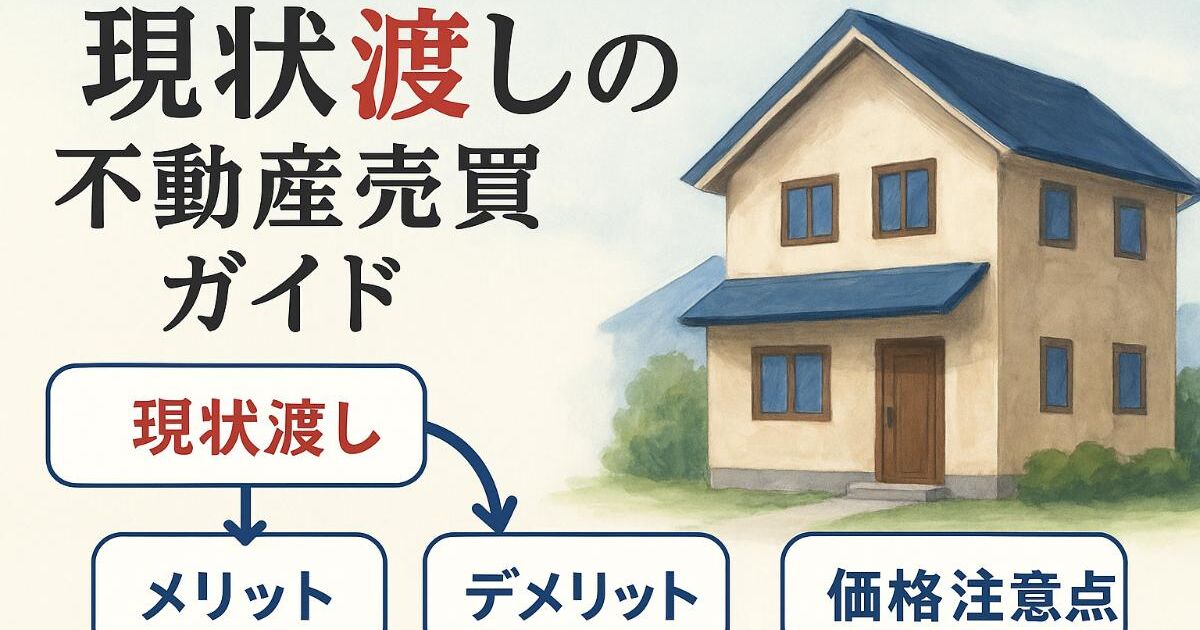 不動産売買における現状渡しのガイド｜メリット・デメリットと売却価格